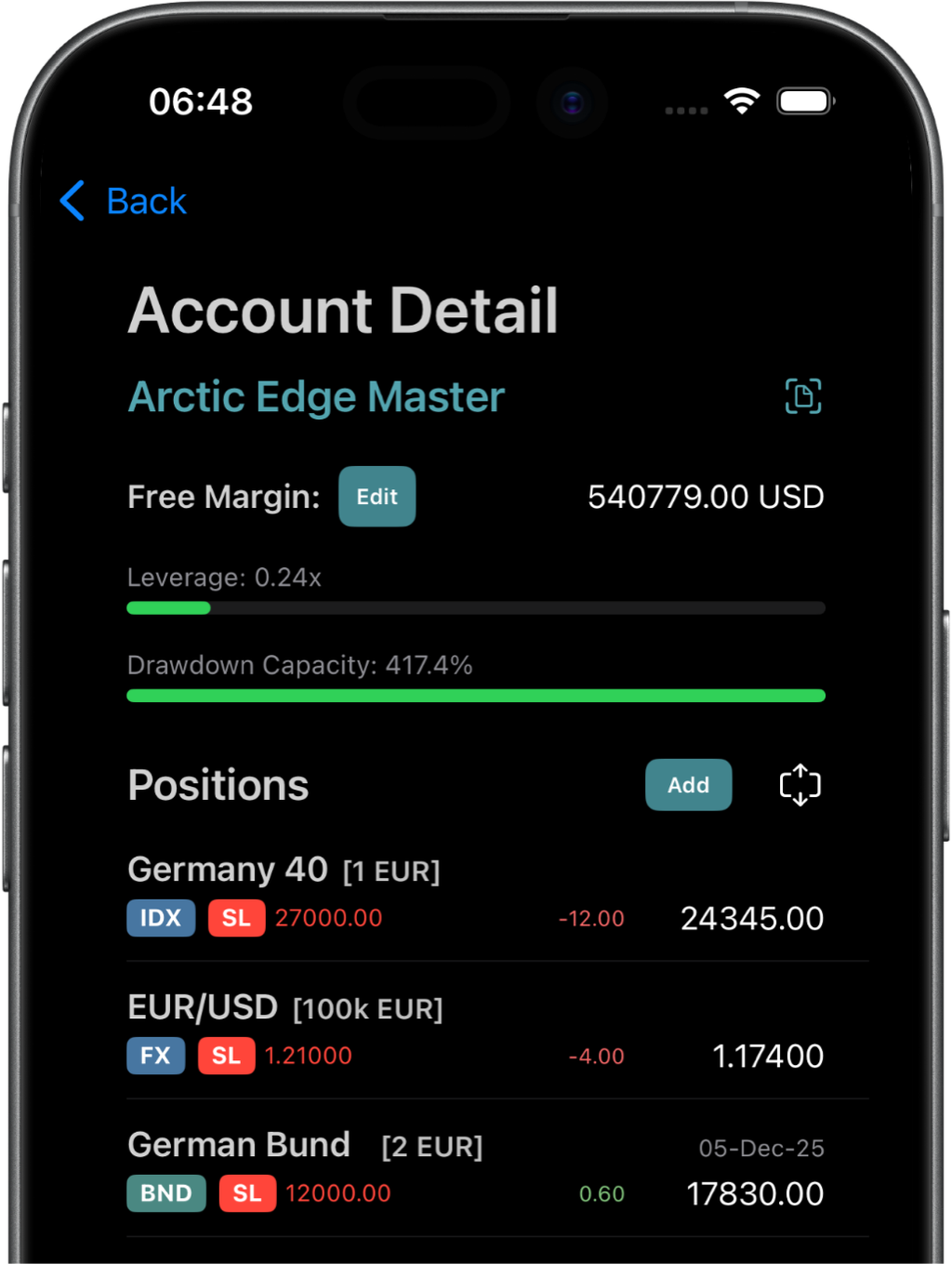 Performance app screenshot
